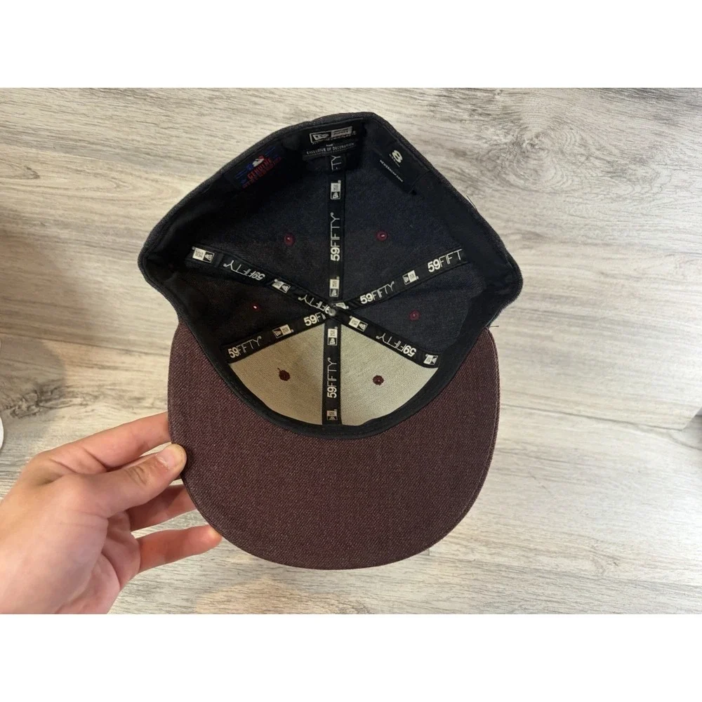 Boston Red Sox New Era 59Fifty Fitted Cap‎ Hat Size 8 Baseball MLB Gray